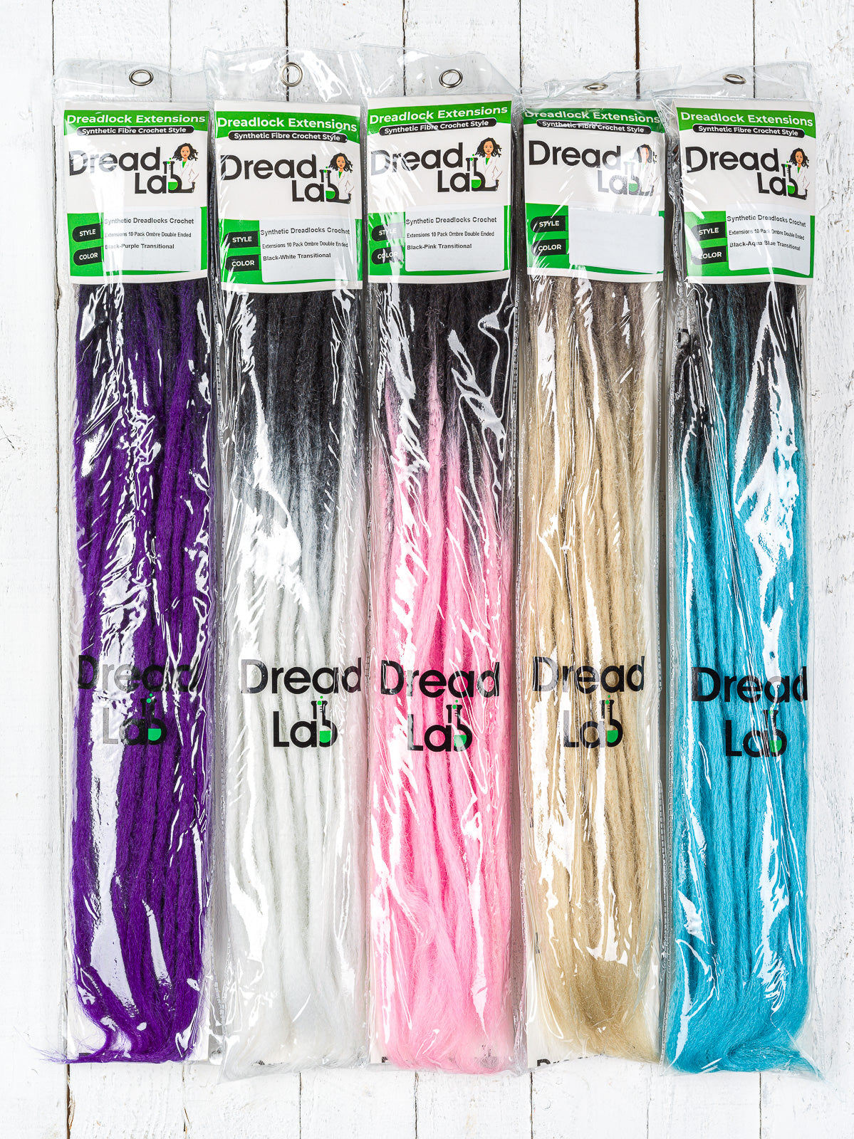 Dreadlab -Doppel-Endende Synthetische Dreadlocks (Pack Of 10) Ombre Häkeln Extensions