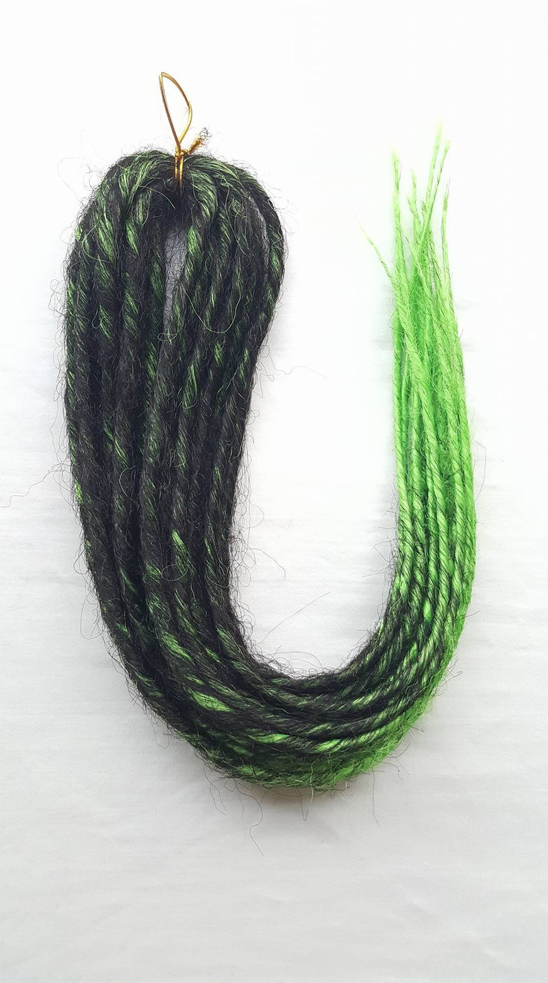 Elysee Star - Schwarz-Grün Vorrübergehende Synthetische Dreadlocks (Doppelendend) 100g
