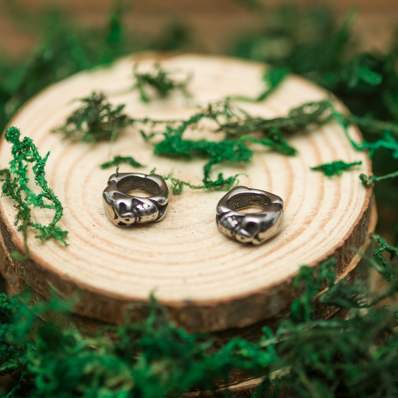 DreadLab - Edelstahl Schädel Dread Perlen Silber Farbe