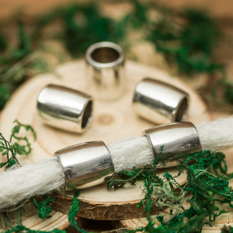 DreadLab - Edelstahl Glattes Fass Dread Perlen Silber Farbe