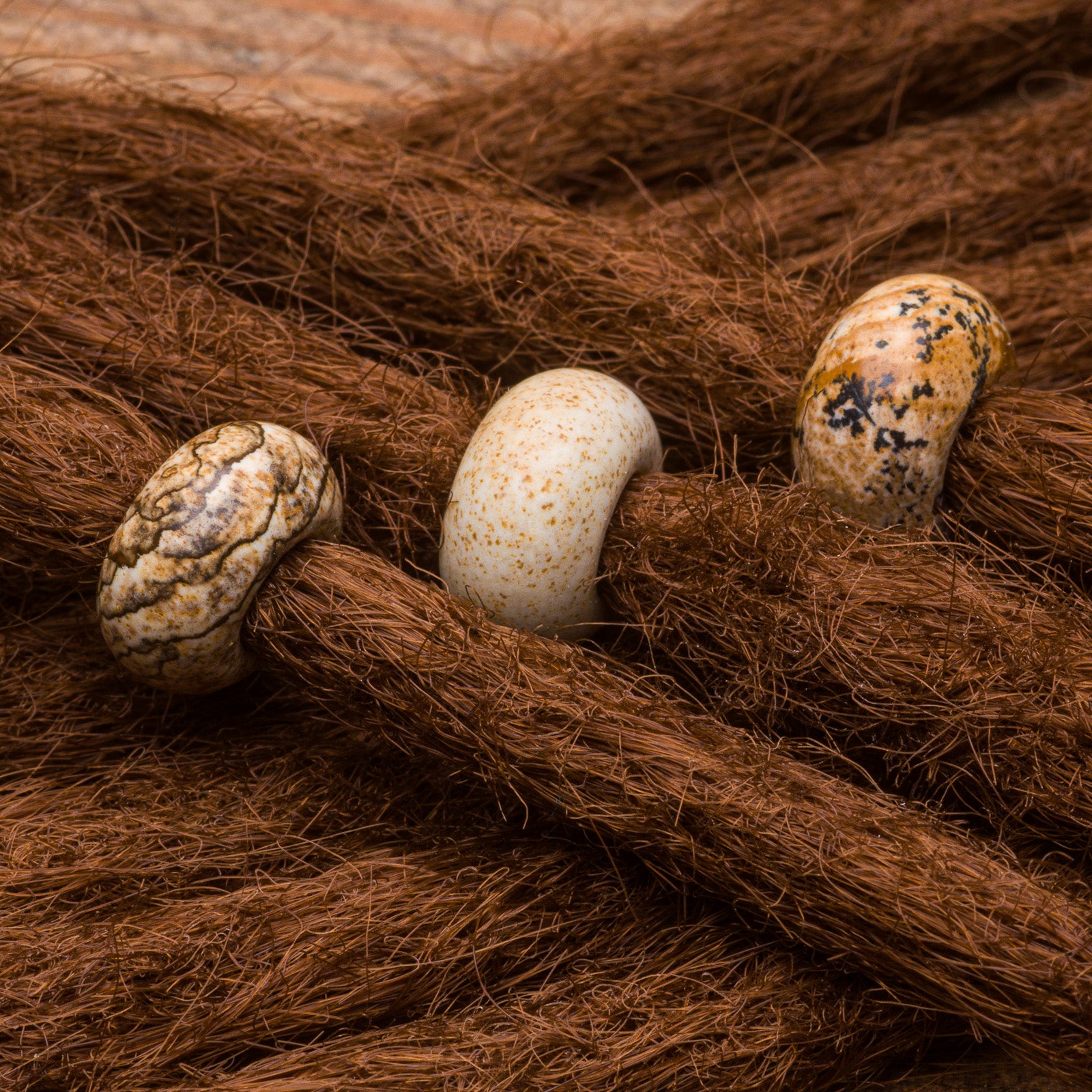 DreadLab - Natürliche Braune Stein Donut Dread Perlen
