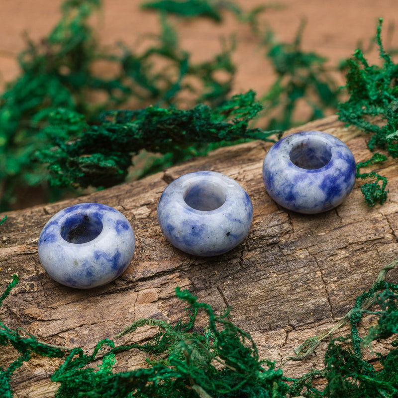 DreadLab - Natürliche Blauer Stein Donut Dread Perlen