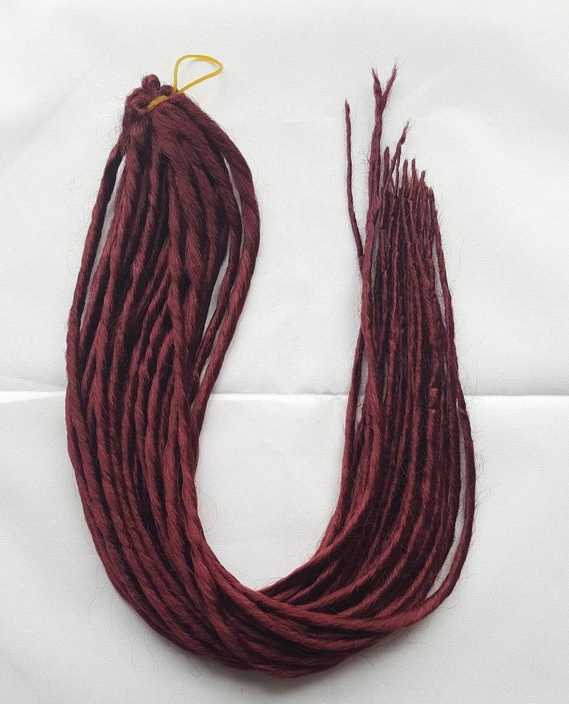Elysee Star - #39 Burgundy Red Synthetische Dreadlocks (Doppelendend) (10 Pack)