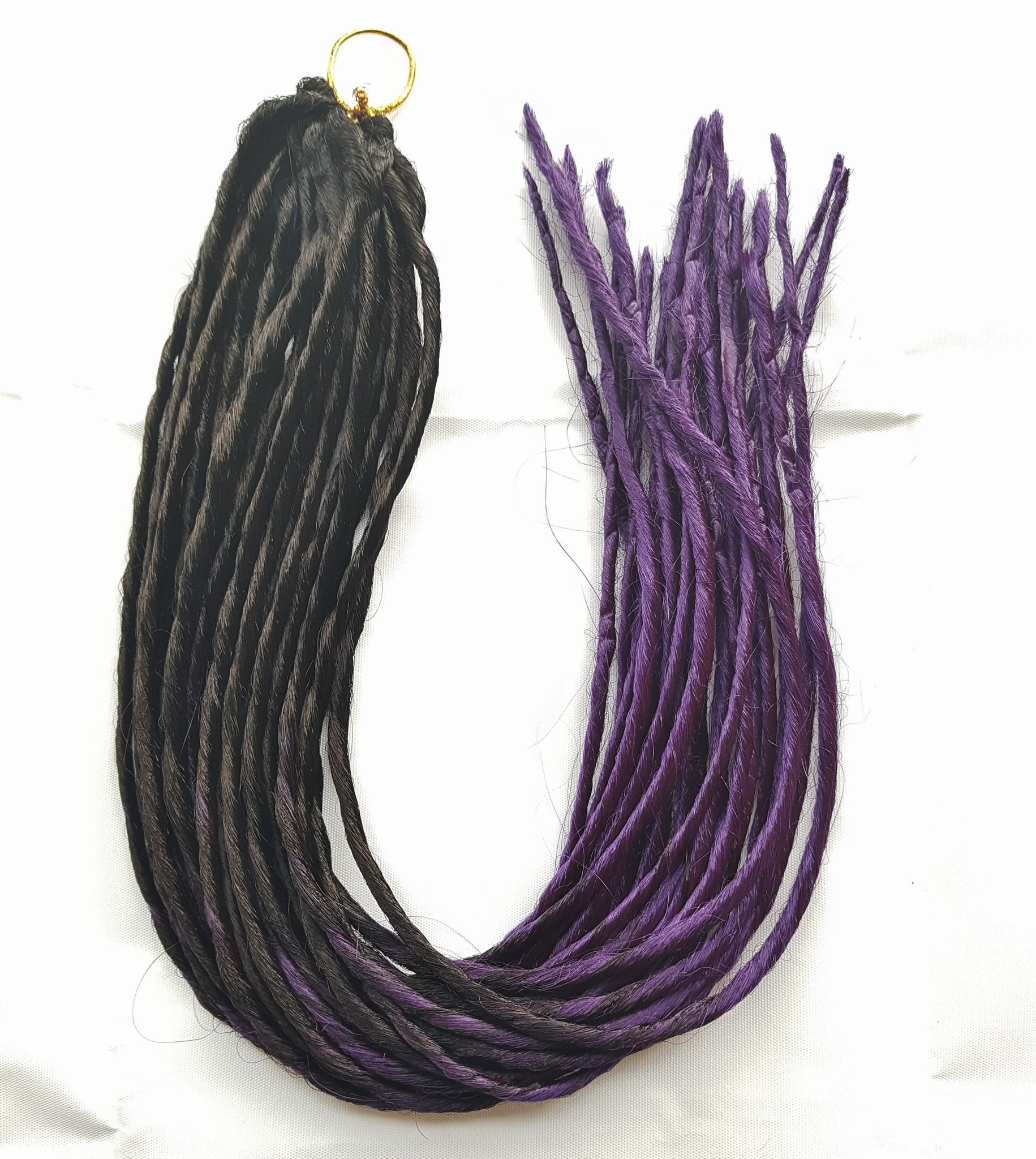 Elysee Star - #Black Dark Purple Übergangsphase Synthetische Dreadlocks (Double Ended) (10 Pack)
