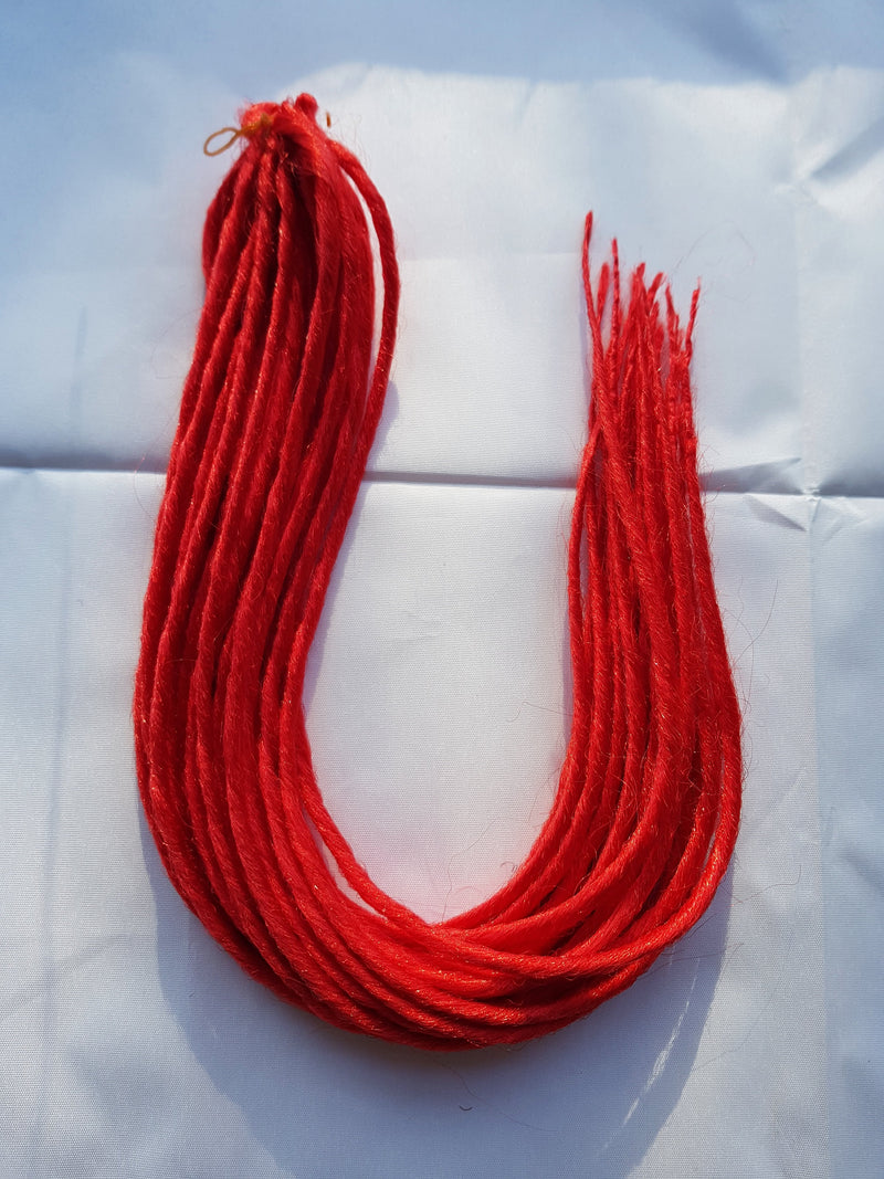 Elysee Star - #Rot Synthetische Dreadlocks (Doppelendend) (10 Pack)