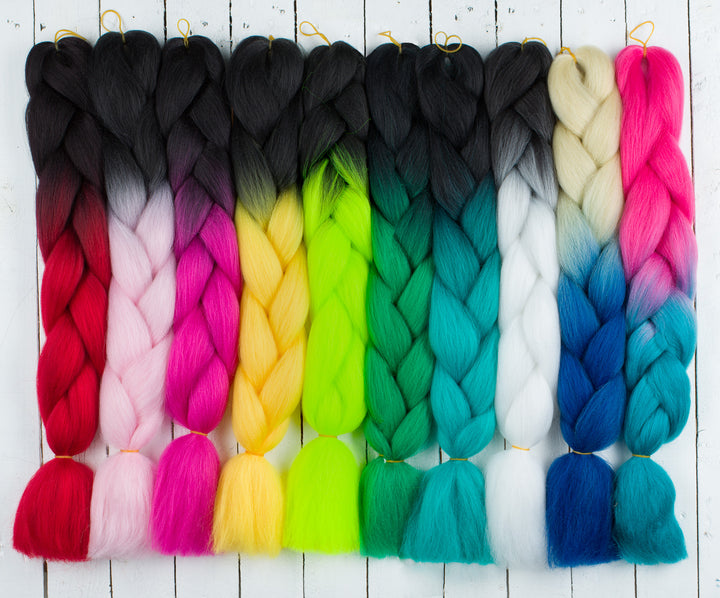 DreadLab - Synthetisch Jumbo Flechten Haar zweifarbig Ombre (24"/60cm)