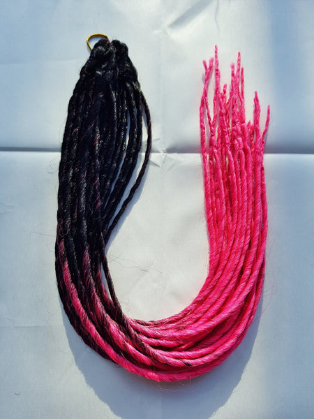 Elysee Star - Black-Peach-Pink Vorrübergehende Synthetische Dreadlocks (Doppelendend) 100g