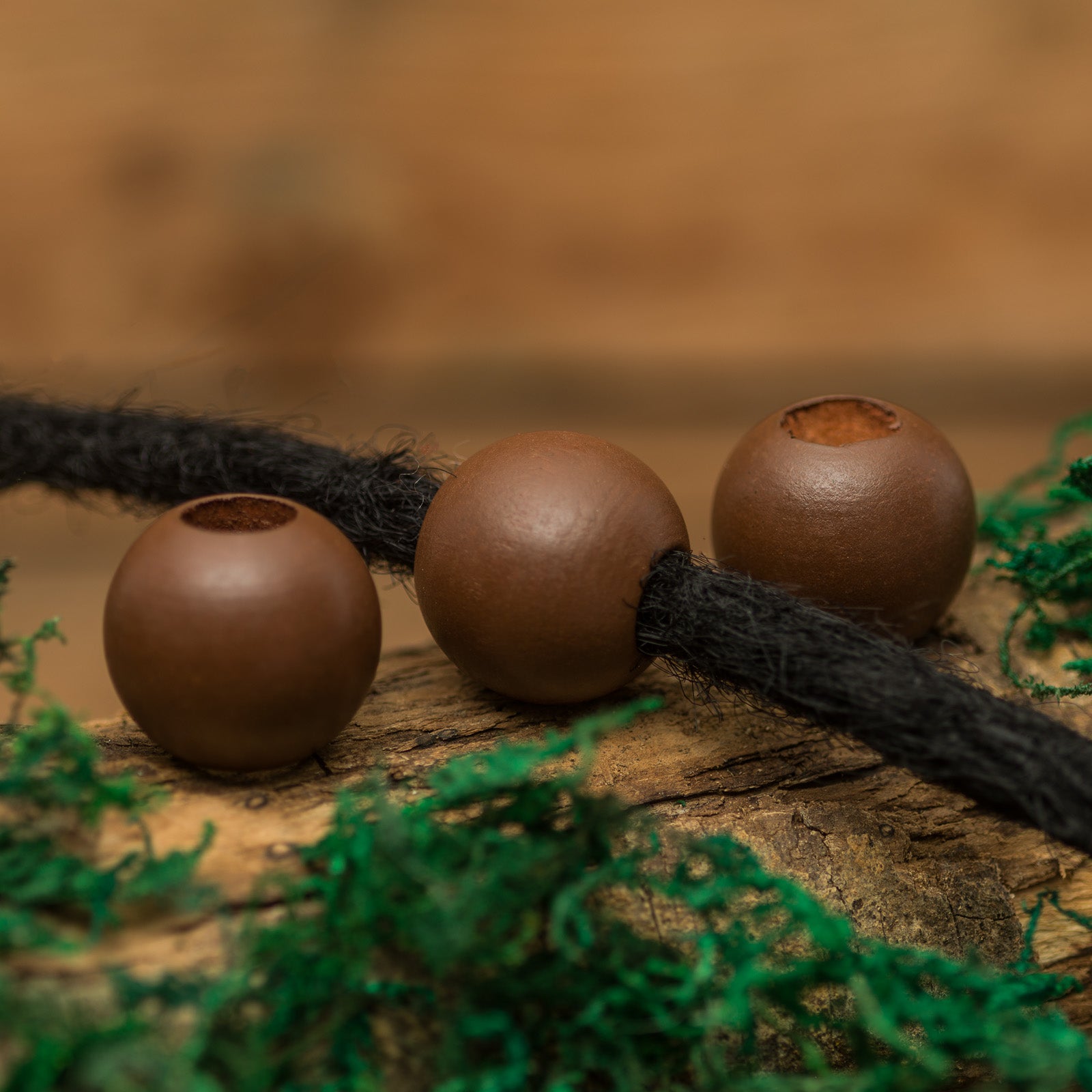 DreadLab - Hinoki Holz Dread Perlen Kaffee Farbe