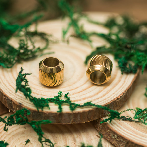 DreadLab - Metallfass Gestreift Dread Perlen Gold Farbe