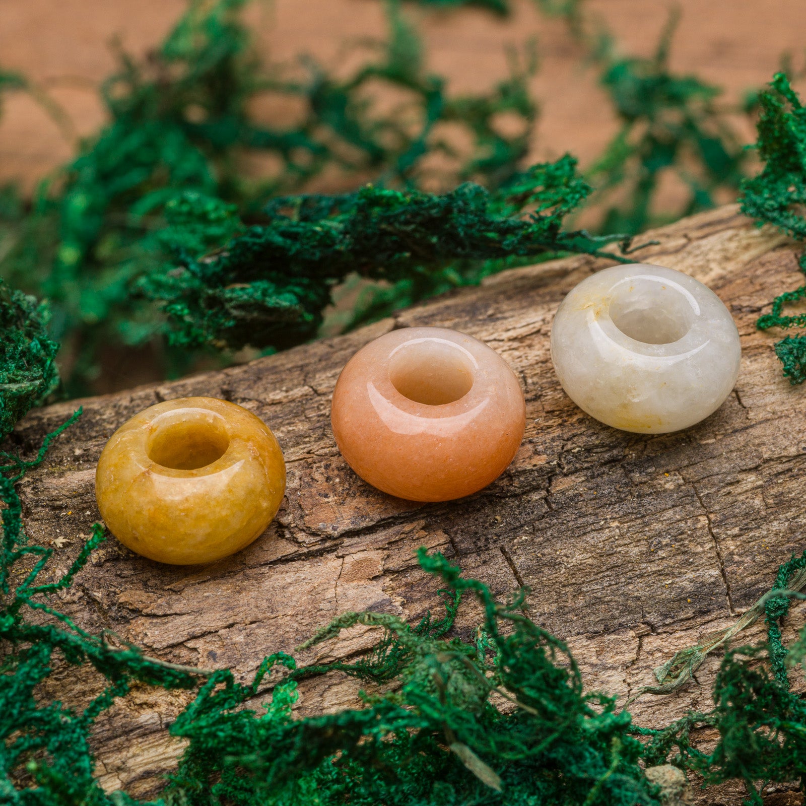 DreadLab - Natürliche Topas Donut Dread Perlen
