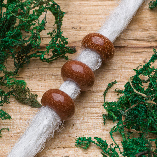 DreadLab - Natürliche Goldsandstein Donut Dread Perlen