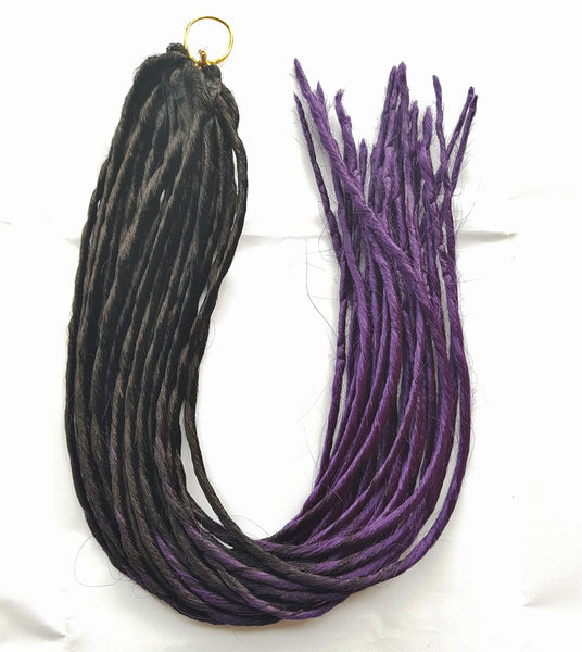 Elysee Star - #Black Dark Purple Übergangsphase Synthetische Dreadlocks (Double Ended) (10 Pack)