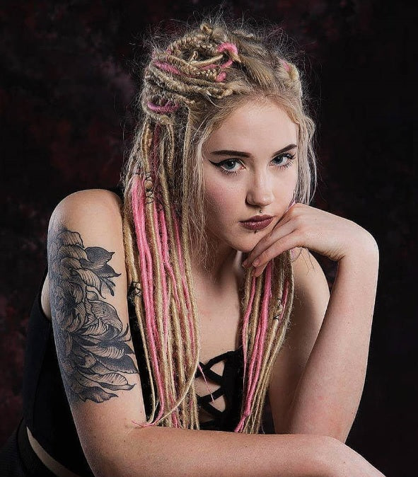 Dreadlab - Doppel-Endende Synthetische Dreadlocks (Komplettes Kopf-Kit) Gekämmte Extensions
